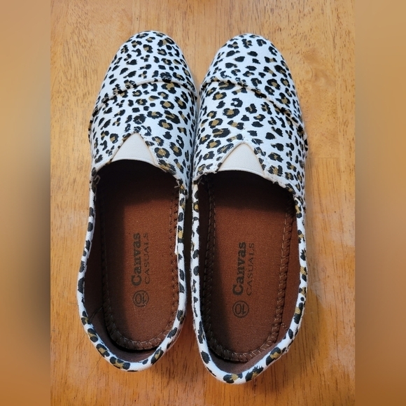 Canvas Casuals Leopard Print Espadrille Slip-on Shoe Size 10 - Picture 2 of 5